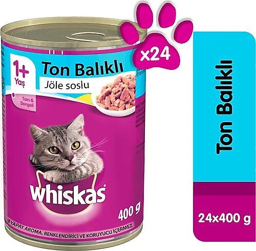 24 Adet WHISKAS® Ton Balıklı ve Jöleli Konserve Mama